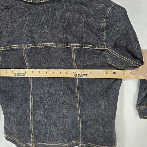 Sag Harbor Jean Denim Jacket Coat Long Sleeve 3 Button Pockets Petite Sm. Classy - Picture 5 of 8